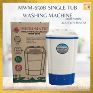 Micromatic Single Tub Washing Machine 6.5kg Capacity/SINGLE TUB/ SINGLE WASHING/ WASHING MACHINE