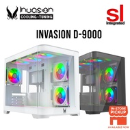 Invasion D-9000 Tempered Glass M-ATX Gaming Case - Black/White