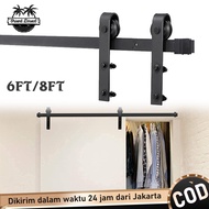 6FT/8FT Sliding Barn Door Hardware Rel Pintu Geser Industrial Barn Door Sliding Rel Pintu Sleding