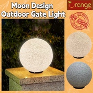Circle Moon Design Outdoor Gate Light / Marble Style Gate Light / Weatherproof Garden Pillar light