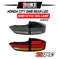 Honda City GM6 2014 - 2017 ( V3 ) Audi Style Dynamic Tail Lamp With Signal Running ( Smoke )