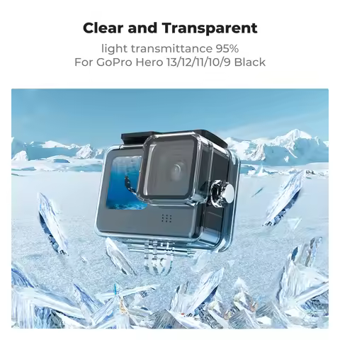 K&F Concept 60M/196FT Waterproof Case for GoPro Hero 13 Black, Protective Underwater Diving Housing 