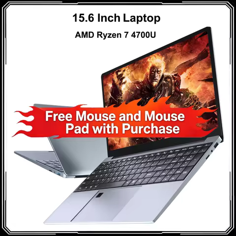 15.6 Inch Laptop AMD R7 4700U Backlit Keyboard Windows11 12GB DDR4 1TB Fingerprint Unlock Office Not