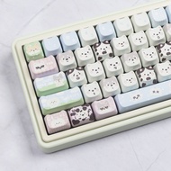 คีย์แคปแมว Adorable Cat Shaped Keycaps MAC Heat Sublimation HI75 HI8 S99 F99 104 F87 สไตล์การ์ตูนน่า