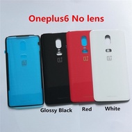Rear Housing For Oneplus 6 A6000 6.28" Glass Back Cover Repair Replace Phone Battery Door Case + Logo With Camera Lens