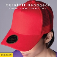 [READY STOCK] CAP RIGHTWAY H7 Unisex 5 Panel Outrefit Cotton Wool Trucker Cap with Velcro Stripe 4 C