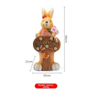 Solar Rabbit Welcoming Sign for Garden Yard Decoration
