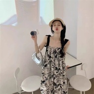 [NUONUO] Fashionable New Style 26 Years 04-16 Seaside Vacation Floral Sling Dress Long Small Summer 