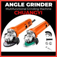 CHUANGYI Electric Angle Grinder Angular Power Grinding Machine 4.5Inch Plastic Stone Metal Wood Cutt
