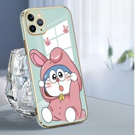 Softcase Doraemon illustration for HUAWEI NOVA3 NOVA3I NOVA4 NOVA5I NOVA5T PSMART P20 P20LITE P20PRO Y7A Electroplated Soft Square Edge Shockproof Case Back Cover