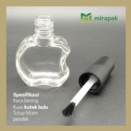 10ML THICK CLEAR APPLE NAIL POLISH BOTTLE WITH SHORT BLACK CAP NAIL POLISH BOTTLE HENNA SERUM VITAMI