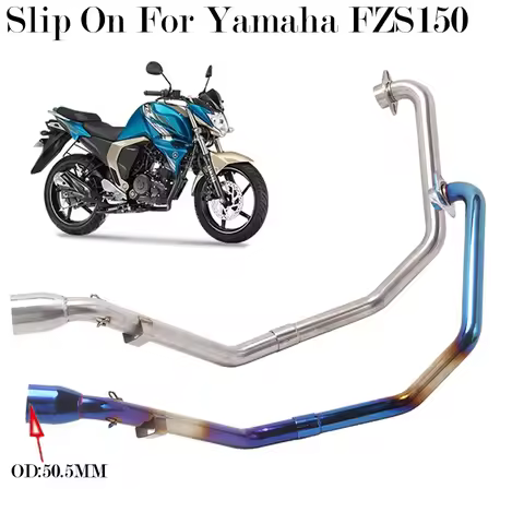 Slip On For Yamaha FZS150 FZS 150 Motorcycle Exhaust Stainless Steel Front Middle Link Pipe Escape S