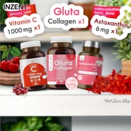 [Vitc1+Gluta1+Asta1] Vitaminc gluta Astaxanthin 6 mg. INZENT แอสตาแซนธีน วิตามินซี กลูต้า (30แคป/1กระปุก)