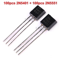 200pcs (100pcs 2N5401 + 100pcs 2N5551 ) 2N 5401 2N 5551 TO-92 TO92 NPN PNP Transistor