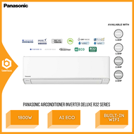 Panasonic Inverter Deluxe R32 Series Air Conditioner 1.0HP 1.5HP 2.0HP 2.5HP 5 Star Rating Built In Wifi Aircond CSKU12AKH CSKU18AKH CSKU24AKH CSKU9AKH Penghawa Dingin
