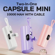 Capsule PowerBank Mini Portable PowerBank 10000mAh with Cable Type-C / iP Mini Emergency Charge Port