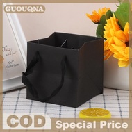 GUOUQNA Square Portable kraft Paper BAG ดอกไม้บรรจุภัณฑ์ถุงของขวัญวันเกิด Wedding Gift BAG