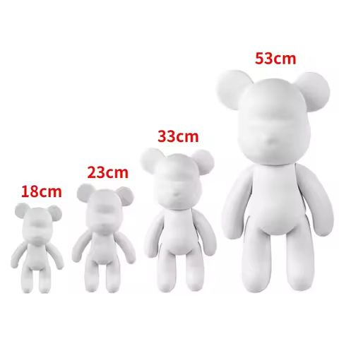 Graffiti Painted Fluid Violent Bear White Body Ornaments DIY Handmade Personalized Model Home Deskto