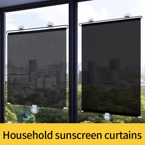 Retractable Sunshade Blind Roller Curtain Car Sunshade Room Sunshade Curtain Blackout Roller Blind T