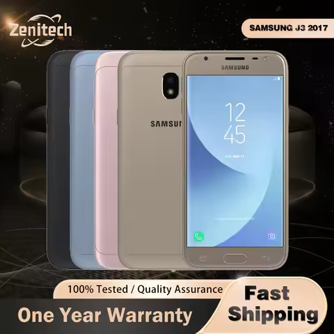 Original Samsung Galaxy J3 (2017) J330F 4G Mobile Phone Dual SIM 5.0'' 2GB RAM 16GB ROM 13MP+5MP J33