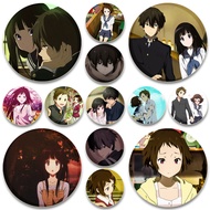 Anime Hyouka HD Print Badge Houtarou Eru Chitanda Tomoe Cartoon Brooches Round DIY Creative Pins on 