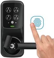 LOCKLY - PGD628F-MB Secure Plus PIN Genie™ 專利防偷窺按鍵+3D指紋+藍牙+鎖匙 智能斜舌鎖 (啞黑色)