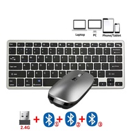 Bluetooth 5.2&amp;2.4G Wireless Keyboard and Mouse Combo Mini Multimedia Keyboard Mouse Set for Laptop PC iPad Macbook Android