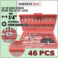 1/4'' DR SOCKET WRENCH REPAIR TOOL KIT SET -46PCS