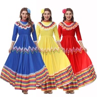 親子墨西哥民族風情服裝舞蹈表演長裙子六一學校舞臺表演演出服飾