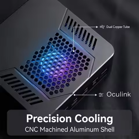 TOPTON AI Mini PC AMD Ryzen AI 9 HX 370 ES AI 7 H 350 ES Desktop Computer HDMI|DP|USB4 Output OCuLin