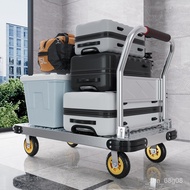 Dray Pull Steel Plate Trolley Trolley Carrier Household Platform Trolley Portable Folding Luggage Trolley Hand Pull