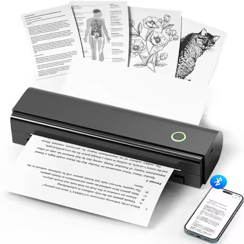 N80 Wireless Thermal Printer Bluetooth Inkless Printer Support 8.5" X 11" US Letter & A4 Size Compat