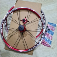 [SG SELLER] LP Litepro Rim 20inch Bike Bicycle wheelset 406/451 disc brake front 2 bearing rear 5 be