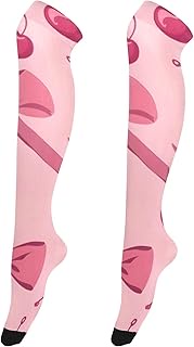 Thigh Highs Stockings Women Bow Cherry Pink over Knee Socks Stockings Tights Floral Femboy Socks