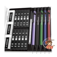 Four Candies 0.7mm Mechanical Pencil Set with Case - Includes 5 Metal Mechanical Pencils 10 HB #2 Le