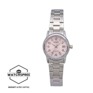 Casio Ladies' Standard Analog Silver Stainless Steel Band Watch LTPV002D-4B LTP-V002D-4B