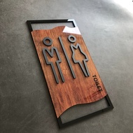 Mens and Womens Restroom Signs Male and Female Restroom Indicators Acrylic Colors: Wood Grain and Ma