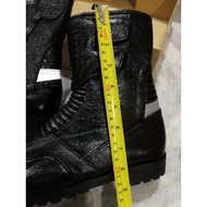 MOTOR RIDER BOOTS HIGH CUT LEATHER BOOTS KASUT KULIT POTONGAN TINGGI