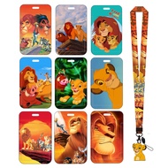 New Disney Credential Holder Cute The Lion King Hanging Neck Long Rope Card Holders Kawaii Simba Id Card Holder Bank Card Holder