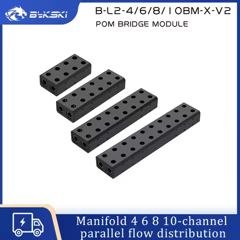 Bykski Water Cooling Parallel Manifold POM Bridge Module for Multi GPU Graphics Card , 4/6/8/10 Way