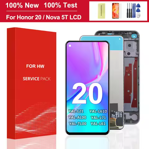 6.26'' Display For Honor 20 LCD Touch Screen Digitizer Assembly With Frame For Honor 20 YAL-L21 LCD 