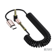 RUNNY Elbow Spring Expansion Type-C  Adapter Type-C to 3 5mm Male Plug Jack  Cable Flexible Spring Cable Aux Line