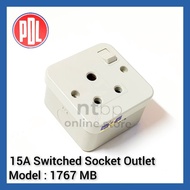 PDL 1Gang 15A Switched Socket Outlet With Metal Surface Box - 1767MB