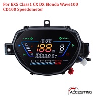 รถจักรยานยนต์ดิจิตอลแดชบอร์ดวัดระยะทางเครื่องวัดความเร็วรอบสำหรับ EX5 Class1 CX DX Honda Wave100 CD1