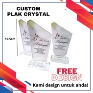 [CUSTOMIZED] FREE DESIGN/ PERSONALIZED/ CRYSTAL PLAQUE/ PLAK PENGHARGAAN/ PLAK KACA/ CENDERAHATI