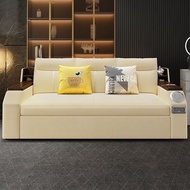 BW88/ Anna Huafei Fabrics Sofa Bed Two-Purpose Sofa Living Room Foldable Single Double Sofa Bed Solid Wood Sofa Large an