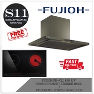 FUJIOH FR-CL1890 R/V  900MM CHIMNEY COOKER HOOD  +  FUJIOH FH-IC6020 HYBRID HOB BUNDLE DEAL