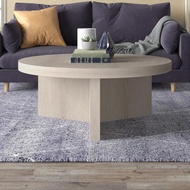 36" Wide Round Coffee Table In Beech White, For Home, Living Room, Bedroom, Entertainment Room, Offi