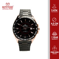 Jam Tangan Pria Hitam Rosegold Mirage Original Tahan Air 7614M