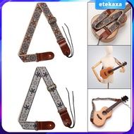[Etekaxa] Music Embroidered Ukulele Strap, Lightweight, for 4 String Instruments, Ukulele Concert Accessories